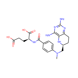 CN(C[C@@H]1CCc2nc(N)nc(N)c2N1)c1ccc(C(=O)N[C@@H](CCC(=O)O)C(=O)O)cc1 ZINC000095573505