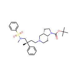 CN(C[C@](C)(CCN1CC[C@@H]2[C@@H](CCN2C(=O)OC(C)(C)C)C1)c1ccccc1)S(=O)(=O)c1ccccc1 ZINC000028119211