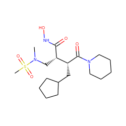 CN(C[C@H](C(=O)NO)[C@@H](CC1CCCC1)C(=O)N1CCCCC1)S(C)(=O)=O ZINC000003820549