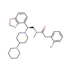 CN(C[C@H](c1cccc2c1OCO2)N1CCC(N2CCCCC2)CC1)C(=O)Cc1ccccc1Br ZINC000027517591