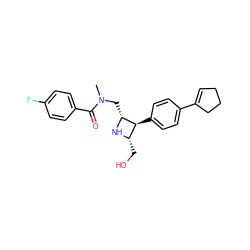 CN(C[C@H]1N[C@@H](CO)[C@@H]1c1ccc(C2=CCCC2)cc1)C(=O)c1ccc(F)cc1 ZINC000095566788