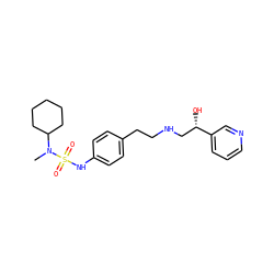 CN(C1CCCCC1)S(=O)(=O)Nc1ccc(CCNC[C@H](O)c2cccnc2)cc1 ZINC000026959193