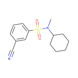 CN(C1CCCCC1)S(=O)(=O)c1cccc(C#N)c1 ZINC000003427318