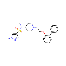 CN(C1CCN(CCOc2ccccc2-c2ccccc2)CC1)S(=O)(=O)c1cnn(C)c1 ZINC000653806364