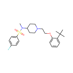 CN(C1CCN(CCOc2ccccc2C(C)(C)C)CC1)S(=O)(=O)c1ccc(F)cc1 ZINC000653801555