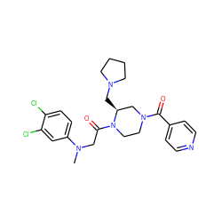 CN(CC(=O)N1CCN(C(=O)c2ccncc2)C[C@@H]1CN1CCCC1)c1ccc(Cl)c(Cl)c1 ZINC000040429030