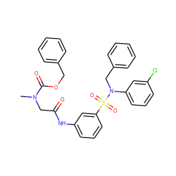 CN(CC(=O)Nc1cccc(S(=O)(=O)N(Cc2ccccc2)c2cccc(Cl)c2)c1)C(=O)OCc1ccccc1 ZINC000006733292