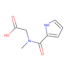 CN(CC(=O)O)C(=O)c1ccc[nH]1 ZINC000013781422