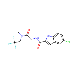 CN(CC(F)(F)F)C(=O)CNC(=O)c1cc2cc(Cl)ccc2[nH]1 ZINC000028331087