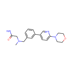 CN(CC(N)=O)Cc1cccc(-c2ccc(N3CCOCC3)nc2)c1 ZINC001772587857