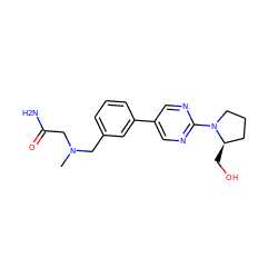 CN(CC(N)=O)Cc1cccc(-c2cnc(N3CCC[C@H]3CO)nc2)c1 ZINC001772617397