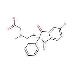 CN(CC[C@@]1(c2ccccc2)C(=O)c2ccc(Cl)cc2C1=O)CC(=O)O ZINC000028571304