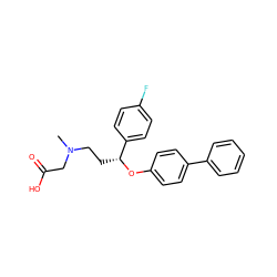 CN(CC[C@@H](Oc1ccc(-c2ccccc2)cc1)c1ccc(F)cc1)CC(=O)O ZINC000003996003