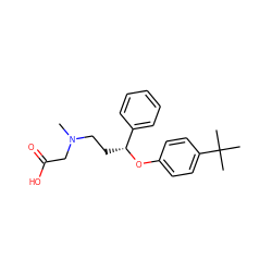 CN(CC[C@@H](Oc1ccc(C(C)(C)C)cc1)c1ccccc1)CC(=O)O ZINC000029571660