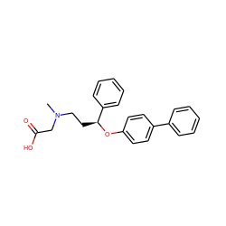 CN(CC[C@H](Oc1ccc(-c2ccccc2)cc1)c1ccccc1)CC(=O)O ZINC000026168596