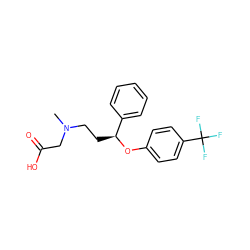 CN(CC[C@H](Oc1ccc(C(F)(F)F)cc1)c1ccccc1)CC(=O)O ZINC000026154982