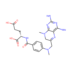 CN(CC1=Nc2c(N)nc(N)nc2N(C)C1)c1ccc(C(=O)N[C@@H](CCC(=O)O)C(=O)O)cc1 ZINC000169337741