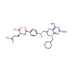 CN(CC1=Nc2c(N)nc(N)nc2N(CC2CCCCC2)C1)c1ccc(C(=O)N[C@@H](CCC(=O)O)C(=O)O)cc1 ZINC000169337754