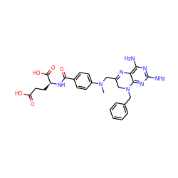 CN(CC1=Nc2c(N)nc(N)nc2N(Cc2ccccc2)C1)c1ccc(C(=O)N[C@@H](CCC(=O)O)C(=O)O)cc1 ZINC000169337759