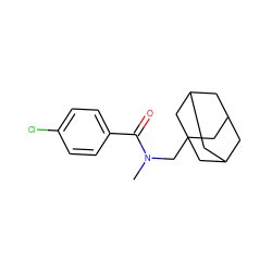 CN(CC12CC3CC(CC(C3)C1)C2)C(=O)c1ccc(Cl)cc1 ZINC000004958055