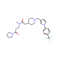 CN(CCC(=O)N1CCCC1)C(=O)CC1CCN(Cc2ccn(-c3ccc(C(F)(F)F)cc3)c2)CC1 ZINC000043019065