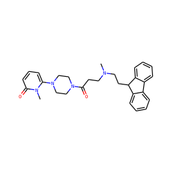 CN(CCC(=O)N1CCN(c2cccc(=O)n2C)CC1)CCC1c2ccccc2-c2ccccc21 ZINC000045506051