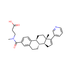 CN(CCC(=O)O)C(=O)c1ccc2c(c1)CC[C@@H]1[C@@H]2CC[C@]2(C)C(c3cccnc3)=CC[C@@H]12 ZINC000218658115