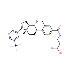 CN(CCC(=O)O)C(=O)c1ccc2c(c1)CC[C@@H]1[C@@H]2CC[C@]2(C)C(c3cncc(C(F)(F)F)c3)=CC[C@@H]12 ZINC000205163192