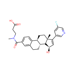 CN(CCC(=O)O)C(=O)c1ccc2c(c1)CC[C@@H]1[C@@H]2CC[C@]2(C)C(c3cncc(F)c3)=C[C@@H](O)[C@@H]12 ZINC000205165727