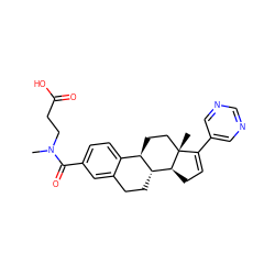 CN(CCC(=O)O)C(=O)c1ccc2c(c1)CC[C@@H]1[C@@H]2CC[C@]2(C)C(c3cncnc3)=CC[C@@H]12 ZINC000205160566