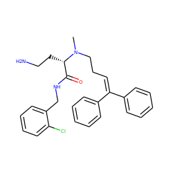 CN(CCC=C(c1ccccc1)c1ccccc1)[C@@H](CCN)C(=O)NCc1ccccc1Cl ZINC000169349910