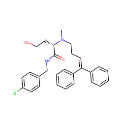 CN(CCC=C(c1ccccc1)c1ccccc1)[C@@H](CCO)C(=O)NCc1ccc(Cl)cc1 ZINC000096915159