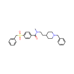 CN(CCC1CCN(Cc2ccccc2)CC1)C(=O)c1ccc(S(=O)(=O)Cc2ccccc2)cc1 ZINC000000597431