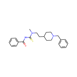 CN(CCC1CCN(Cc2ccccc2)CC1)C(=S)NC(=O)c1ccccc1 ZINC000013734759