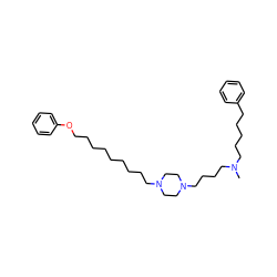 CN(CCCCCc1ccccc1)CCCCN1CCN(CCCCCCCCCOc2ccccc2)CC1 ZINC000103184419