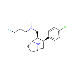 CN(CCCF)C[C@H]1[C@@H](c2ccc(Cl)cc2)C[C@@H]2CC[C@H]1N2C ZINC000084652927