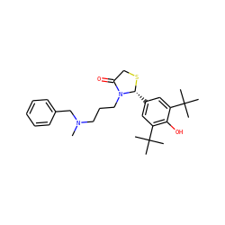 CN(CCCN1C(=O)CS[C@@H]1c1cc(C(C)(C)C)c(O)c(C(C)(C)C)c1)Cc1ccccc1 ZINC000013781680