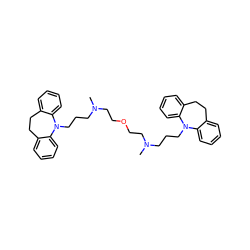 CN(CCCN1c2ccccc2CCc2ccccc21)CCOCCN(C)CCCN1c2ccccc2CCc2ccccc21 ZINC000095592328