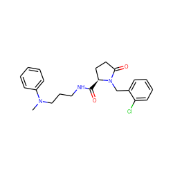 CN(CCCNC(=O)[C@H]1CCC(=O)N1Cc1ccccc1Cl)c1ccccc1 ZINC000003026096