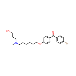 CN(CCCO)CCCCCCOc1ccc(C(=O)c2ccc(Br)cc2)cc1 ZINC000013524778