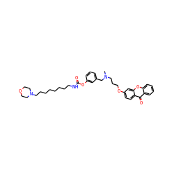 CN(CCCOc1ccc2c(=O)c3ccccc3oc2c1)Cc1cccc(OC(=O)NCCCCCCCCN2CCOCC2)c1 ZINC000014947417
