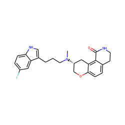 CN(CCCc1c[nH]c2ccc(F)cc12)[C@H]1COc2ccc3c(c2C1)C(=O)NCC3 ZINC000045385823