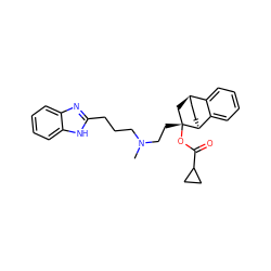 CN(CCCc1nc2ccccc2[nH]1)CC[C@@]1(OC(=O)C2CC2)C[C@@H]2CC[C@H]1c1ccccc12 ZINC000473129120