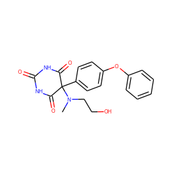 CN(CCO)C1(c2ccc(Oc3ccccc3)cc2)C(=O)NC(=O)NC1=O ZINC000084712437