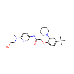 CN(CCO)c1ccc(NC(=O)COc2ccc(C(C)(C)C)cc2N2CCCCC2)cn1 ZINC000096270022