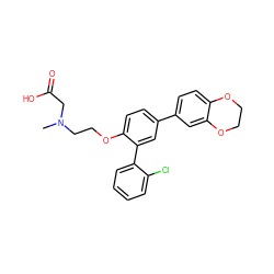 CN(CCOc1ccc(-c2ccc3c(c2)OCCO3)cc1-c1ccccc1Cl)CC(=O)O ZINC000028958415