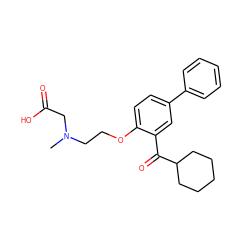 CN(CCOc1ccc(-c2ccccc2)cc1C(=O)C1CCCCC1)CC(=O)O ZINC000028958322