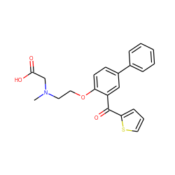 CN(CCOc1ccc(-c2ccccc2)cc1C(=O)c1cccs1)CC(=O)O ZINC000028958277