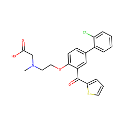 CN(CCOc1ccc(-c2ccccc2Cl)cc1C(=O)c1cccs1)CC(=O)O ZINC000028958280