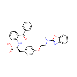 CN(CCOc1ccc(C[C@H](Nc2ccccc2C(=O)c2ccccc2)C(=O)O)cc1)c1nc2ccccc2o1 ZINC000012358061